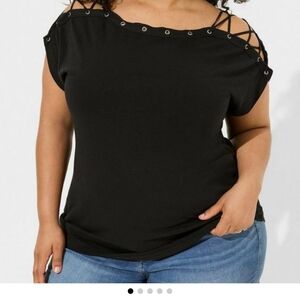 Torrid Heritage Jersey Lace Up Dolman Top